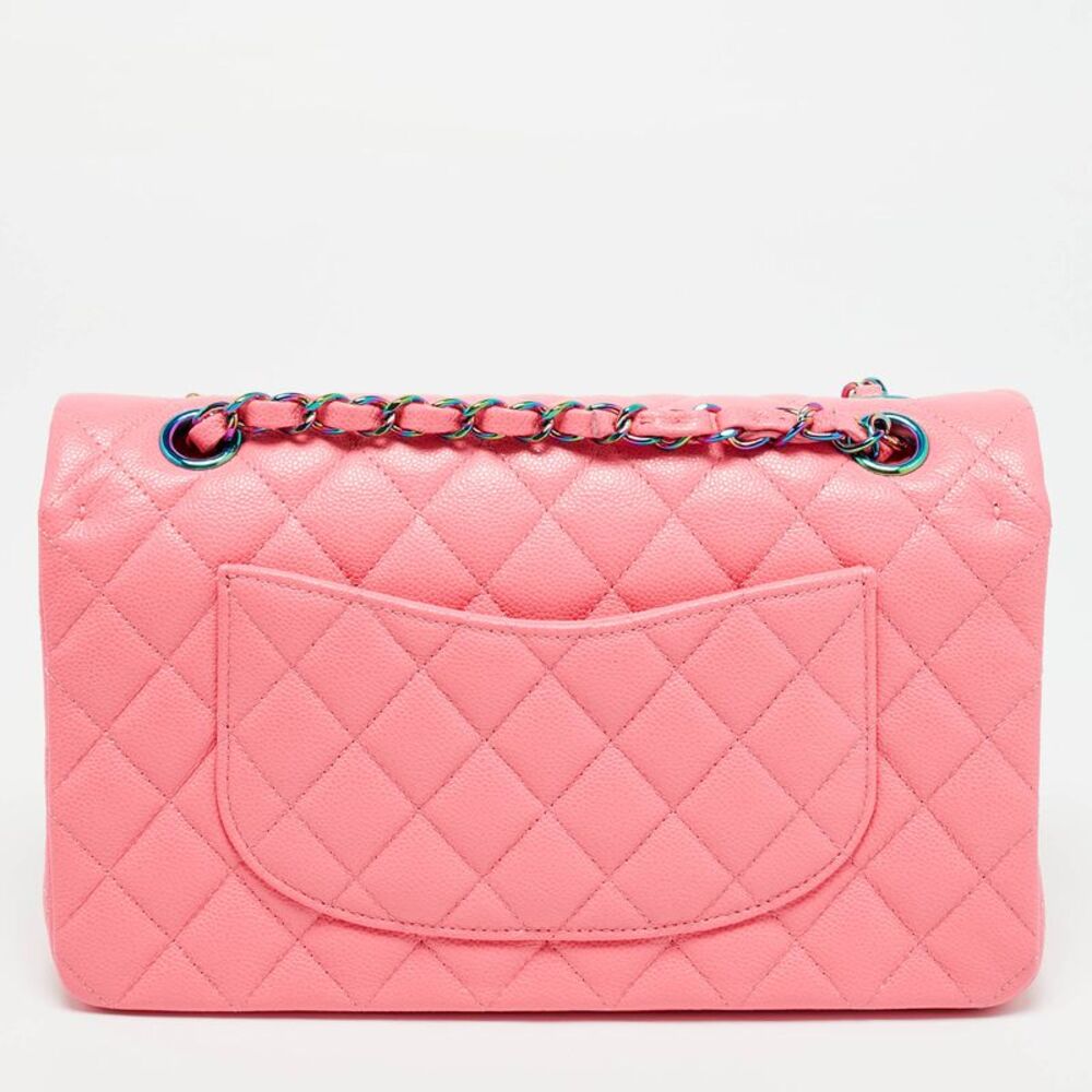 Chanel Pink Quilted Caviar Leather Medium Classic Double Flap Bag - Picture 4 of 7